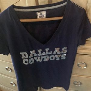 Pink Victoria Secret-NFL Dallas Cowboy navy blue short sleeve tshirt size large